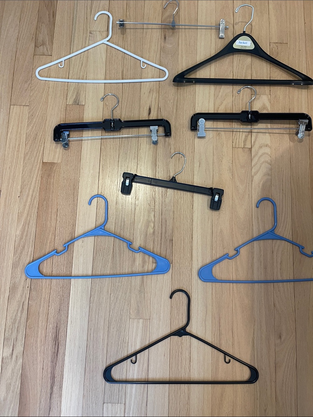 Mixed Closet Hangers Set - Black, Blue, White - 9